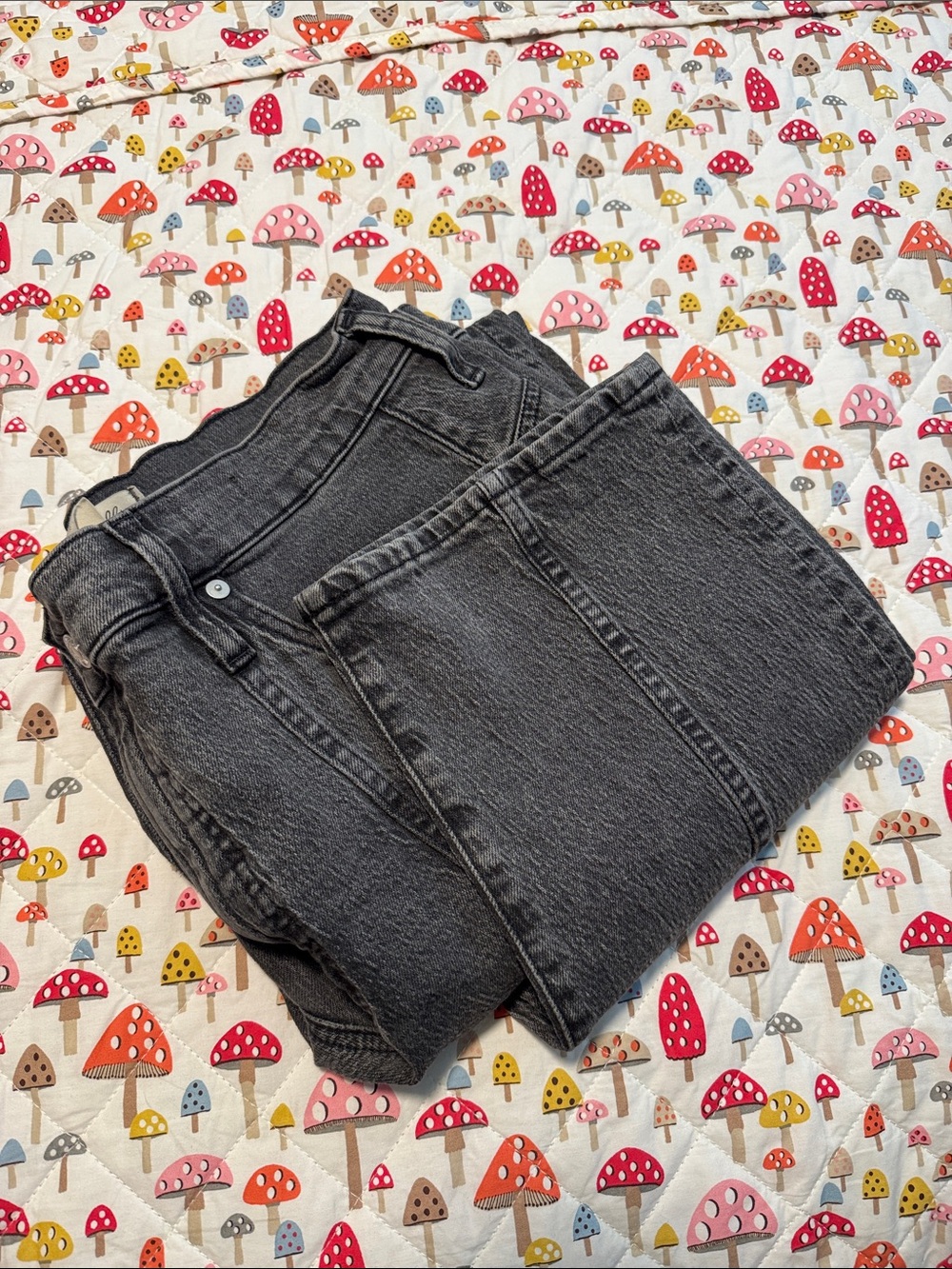 Madewell The Perfect Vintage Straight-Leg front seam 32 Jeans in Washed Black